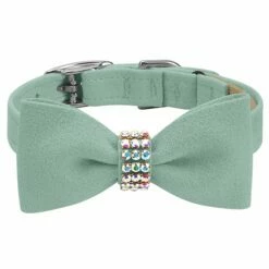Aurora Borealis Giltmore Bow Tie 1/2" Cat Collar -Pet Supplies Sales Shop Mint Cat Collar AB Giltmore Mint Bow Tie FT