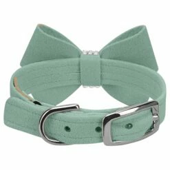 Nouveau Bow 1/2" Cat Collar -Pet Supplies Sales Shop Mint Cat Collar Mint Nouveau Bow BK