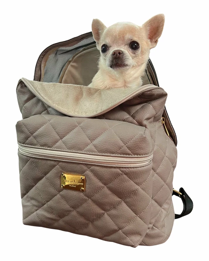 Backpack Dog Carrier - Taupe 3 Backpack Dog Carrier - Taupe