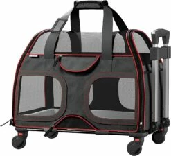 Katziela® Luxury Rider PRO Pet Carrier With Removable Wheels And Telescopic Handle