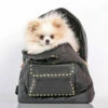 Backpack Dog Carrier - Black With Gold Studs -Pet Supplies Sales Shop backpack black studs 6 768x768 1