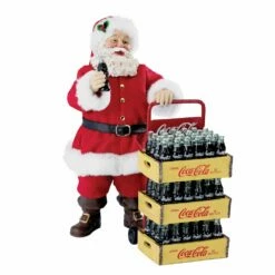 Coca-Cola Santa With Delivery Cart Set Of 2