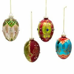 Glass Egg Ornaments, 4 Piece Set -Pet Supplies Sales Shop gg0990 04 49518e12 f99b 4554 a958 12faeb7476ab