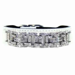 Art Deco In White Patent & Nickel