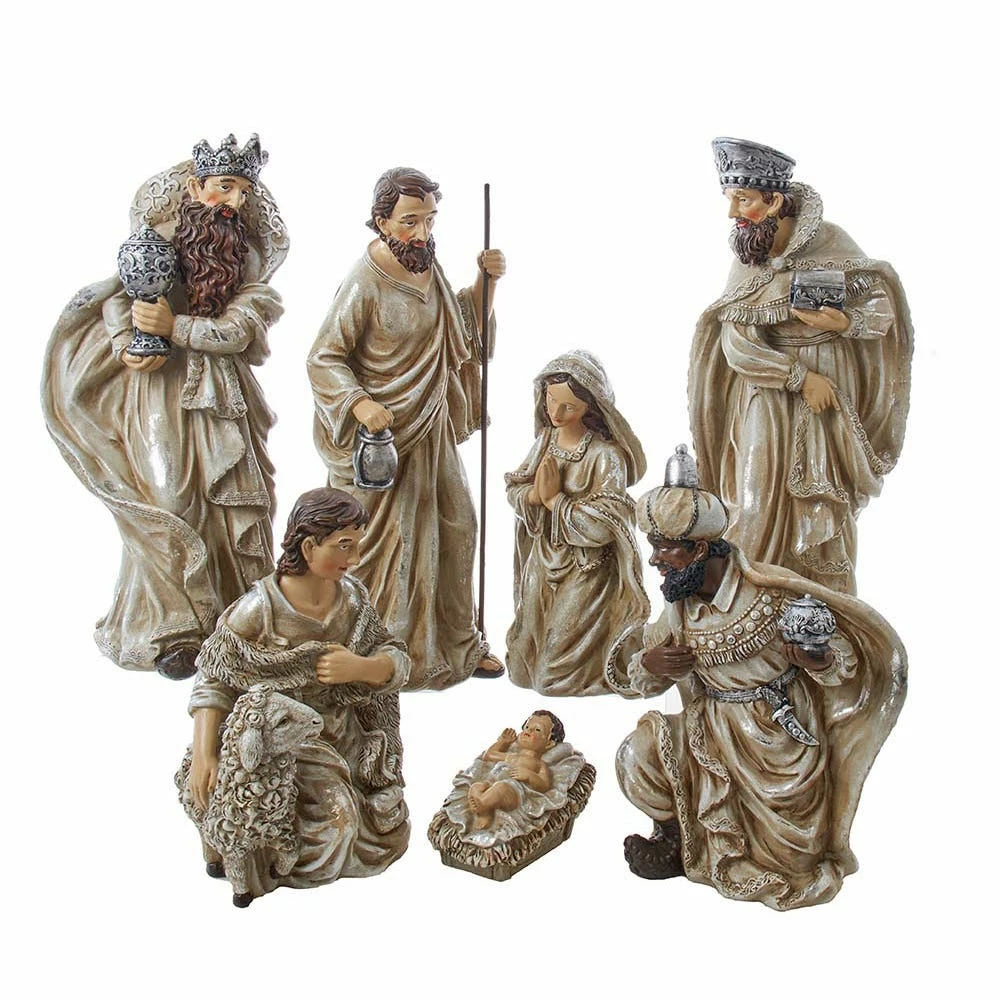 Resin Nativity Table Piece, 7 Piece Set 3 Resin Nativity Table Piece, 7 Piece Set